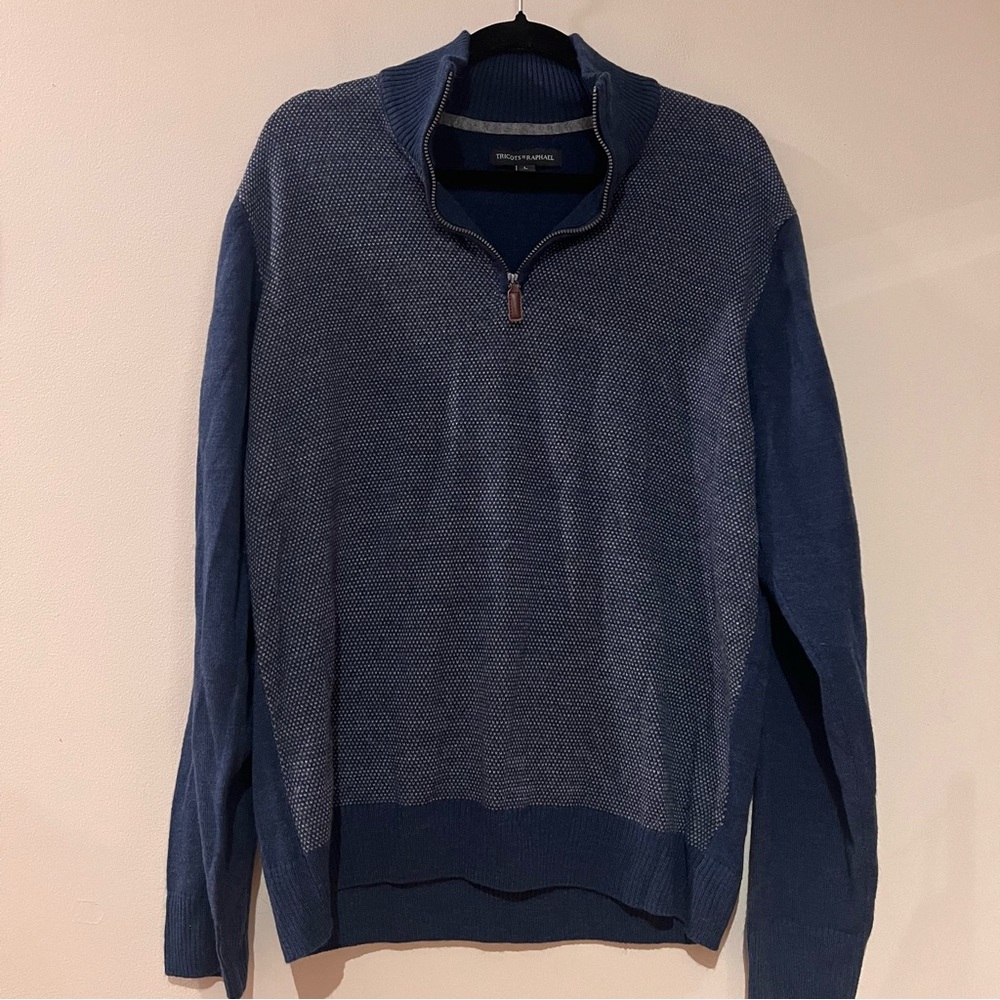 Tricots St Raphael Men’s Knit Blue Quarterzip